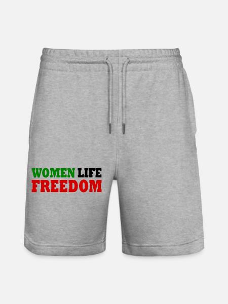 Women life freedom - Stanley/Stella Trainer Unisex Organic Jogging Shorts - heather grey