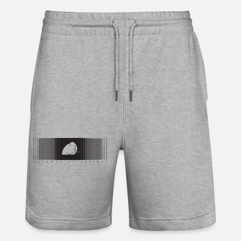 Mamood gradient check pattern - Stanley/Stella Trainer Unisex Organic Jogging Shorts - heather grey