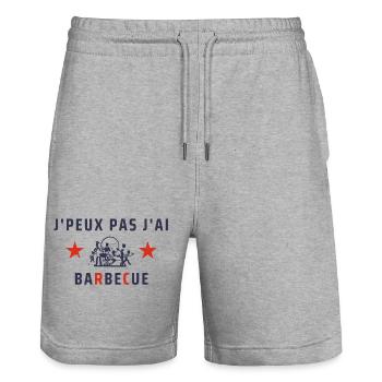 J'Peux Pas J'Ai Barbecue - Short de jogging bio TRAINER Stanley/Stella unisexe - gris chiné - Devant - Nik (191cm) & Marisol (170cm)