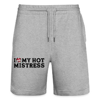 Ich liebe meine heiße Herrin - Ich liebe meine Herrin - Stanley/Stella Unisex Bio Joggingshorts Trainer  - Grau meliert - Vorne - Nik (191cm) & Marisol (170cm)
