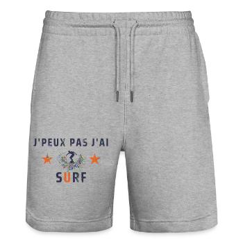 j peux pas j ai surf - Short de jogging bio TRAINER Stanley/Stella unisexe - gris chiné - Devant - Nik (191cm) & Marisol (170cm)