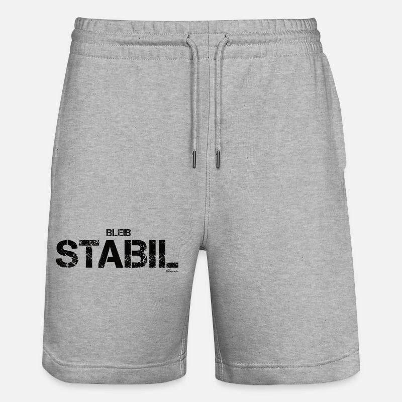 Bleib stabil (schwarz) - Stanley/Stella Unisex Bio Joggingshorts Trainer  - Grau meliert