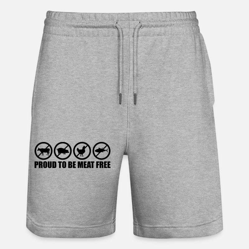 Drôle de cadeau végétarien - Short de jogging bio TRAINER Stanley/Stella unisexe - gris chiné