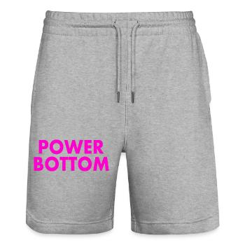 Power bottom - Stanley/Stella Trainer Unisex Organic Jogging Shorts - heather grey - Front - Nik (191cm) & Marisol (170cm)