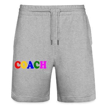 Coach - Short de jogging bio TRAINER Stanley/Stella unisexe - gris chiné - Devant - Nik (191cm) & Marisol (170cm)