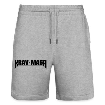 KravMaga Martial Arts in Black Design - Stanley/Stella Trainer Unisex Organic Jogging Shorts - heather grey - Front - Nik (191cm) & Marisol (170cm)