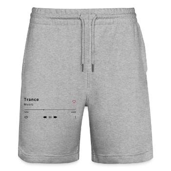 Trance - Stanley/Stella Trainer Unisex Organic Jogging Shorts - heather grey - Front - Nik (191cm) & Marisol (170cm)
