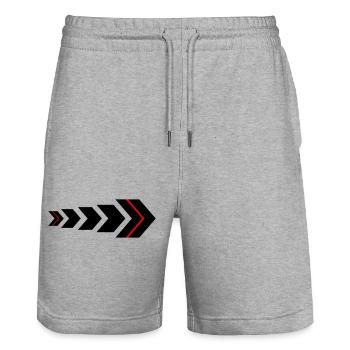 Arrow - Stanley/Stella Trainer Unisex Organic Jogging Shorts - heather grey - Front - Nik (191cm) & Marisol (170cm)