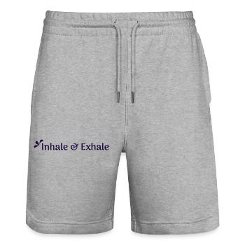 inhale&exhale - Stanley/Stella Trainer Unisex Organic Jogging Shorts - heather grey - Front - Nik (191cm) & Marisol (170cm)