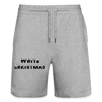 ☃️White Cristmas-Let it snow!❄️ - Stanley/Stella Trainer Unisex Organic Jogging Shorts - heather grey - Front - Nik (191cm) & Marisol (170cm)