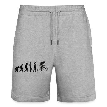 Radfahren Fahrrad Radfahrer Fahrradfahrer Radeln - Stanley/Stella Unisex Bio Joggingshorts Trainer  - Grau meliert - Vorne - Nik (191cm) & Marisol (170cm)