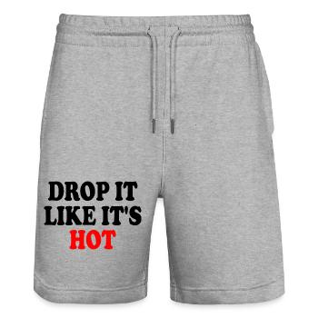 drop it like its hot - Stanley/Stella Unisex Bio Joggingshorts Trainer  - Grau meliert - Vorne - Nik (191cm) & Marisol (170cm)