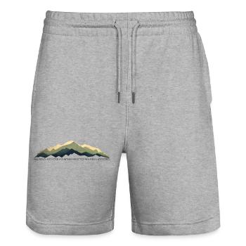 Leidenschaft in den Bergen 1 - Stanley/Stella Unisex Bio Joggingshorts Trainer  - Grau meliert - Vorne - Nik (191cm) & Marisol (170cm)
