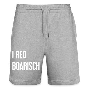 I boarisch rouge - Short de jogging bio TRAINER Stanley/Stella unisexe - gris chiné - Devant - Nik (191cm) & Marisol (170cm)