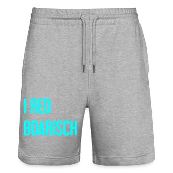 I red boarisch - Stanley/Stella Trainer Unisex Organic Jogging Shorts - heather grey - Front - Nik (191cm) & Marisol (170cm)