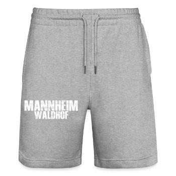 Mannheim Monnem Mannheimat - Stanley/Stella Unisex Bio Joggingshorts Trainer  - Grau meliert - Vorne - Nik (191cm) & Marisol (170cm)