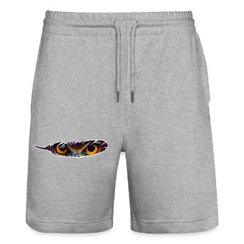 Owlfeather - Stanley/Stella Unisex Bio Joggingshorts Trainer  - Grau meliert - Vorne - Nik (191cm) & Marisol (170cm)