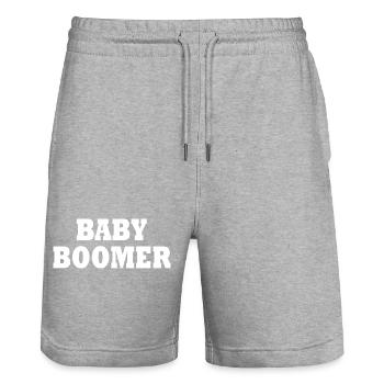 Baby boomer - Short de jogging bio TRAINER Stanley/Stella unisexe - gris chiné - Devant - Nik (191cm) & Marisol (170cm)