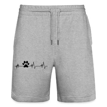 Pfote Herzschlag Haustier - Stanley/Stella Unisex Bio Joggingshorts Trainer  - Grau meliert - Vorne - Nik (191cm) & Marisol (170cm)