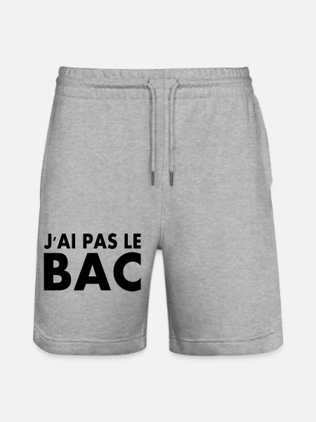 j'ai pas le bac - Short de jogging bio TRAINER Stanley/Stella unisexe - gris chiné