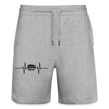 Herzschlag mit Kolosseum Rom - Stanley/Stella Unisex Bio Joggingshorts Trainer  - Grau meliert - Vorne - Nik (191cm) & Marisol (170cm)