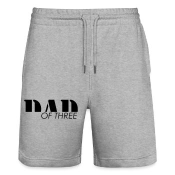 Papa - Dad of three childs - Short de jogging bio TRAINER Stanley/Stella unisexe - gris chiné - Devant - Nik (191cm) & Marisol (170cm)