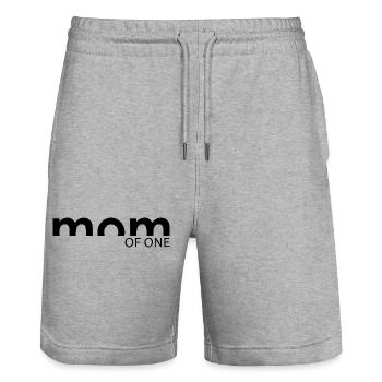 MAMAN - MOM of three - Short de jogging bio TRAINER Stanley/Stella unisexe - gris chiné - Devant - Nik (191cm) & Marisol (170cm)
