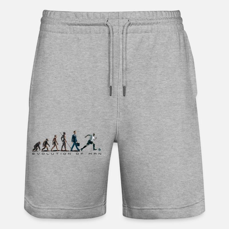 Evolution Fussball Zeichenfläche 1 - Stanley/Stella Unisex Bio Joggingshorts Trainer - Grau meliert