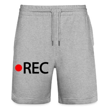 Rec - Stanley/Stella Trainer Unisex Organic Jogging Shorts - heather grey - Front - Nik (191cm) & Marisol (170cm)