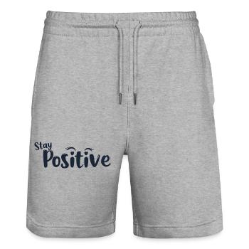 RESTEZ POSITIF - Short de jogging bio TRAINER Stanley/Stella unisexe - gris chiné - Devant - Nik (191cm) & Marisol (170cm)