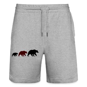 Famille Bear - Short de jogging bio TRAINER Stanley/Stella unisexe - gris chiné - Devant - Nik (191cm) & Marisol (170cm)