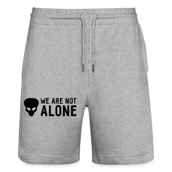 Alien - We Are Not Alone - Aliens - Stanley/Stella Trainer Unisex Organic Jogging Shorts - heather grey - Front - Nik (191cm) & Marisol (170cm)