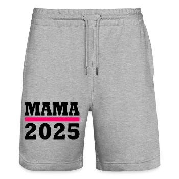 Mama 2025 - Short de jogging bio TRAINER Stanley/Stella unisexe - gris chiné - Devant - Nik (191cm) & Marisol (170cm)