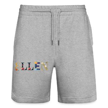 ELLEN Name decorated with flowers - Stanley/Stella Trainer Unisex Organic Jogging Shorts - heather grey - Front - Nik (191cm) & Marisol (170cm)