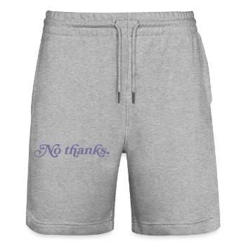 Non merci. - Short de jogging bio TRAINER Stanley/Stella unisexe - gris chiné - Devant - Nik (191cm) & Marisol (170cm)