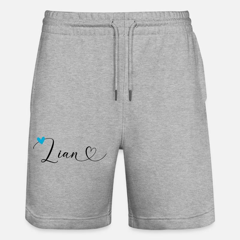 Lian Nom Prénom Calligraphie Coeur - Short de jogging bio TRAINER Stanley/Stella unisexe - gris chiné
