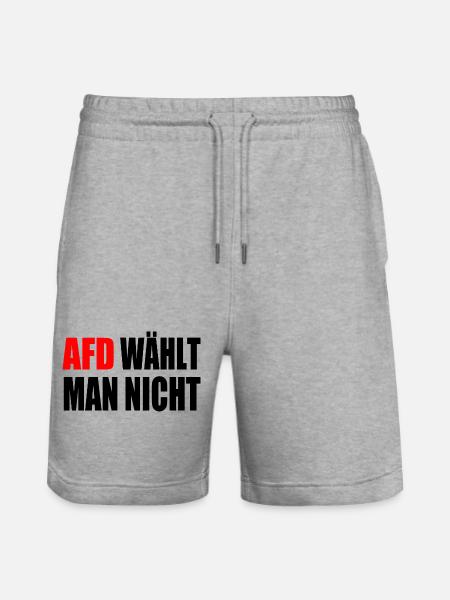 afd wählt man nicht - Stanley/Stella Unisex Bio Joggingshorts Trainer - Grau meliert