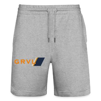 Gravel Logo - Stanley/Stella Unisex Bio Joggingshorts Trainer  - Grau meliert - Vorne - Nik (191cm) & Marisol (170cm)