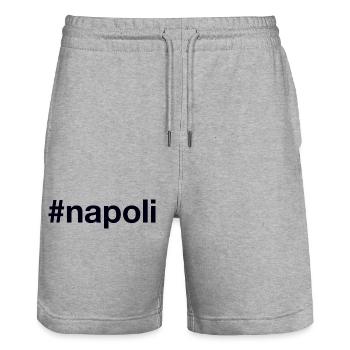 NAPOLI Hashtag - Stanley/Stella Trainer Unisex Organic Jogging Shorts - heather grey - Front - Nik (191cm) & Marisol (170cm)