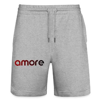 amore - Italia - Italy - Love Italian Love - Stanley/Stella Trainer Unisex Organic Jogging Shorts - heather grey - Front - Nik (191cm) & Marisol (170cm)