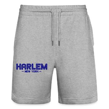 Harlem - NYC - New York City - United States - USA - Stanley/Stella Trainer Unisex Organic Jogging Shorts - heather grey - Front - Nik (191cm) & Marisol (170cm)