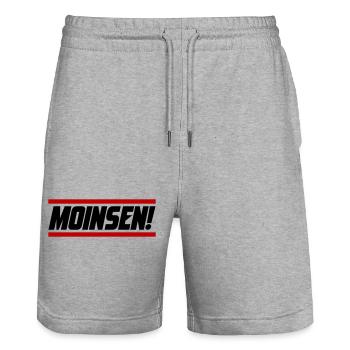 Moinsen Moin - Stanley/Stella Unisex Bio Joggingshorts Trainer  - Grau meliert - Vorne - Nik (191cm) & Marisol (170cm)
