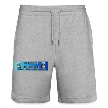 Bumper sticker of a wheelchair clown # - Stanley/Stella Trainer Unisex Organic Jogging Shorts - heather grey - Front - Nik (191cm) & Marisol (170cm)