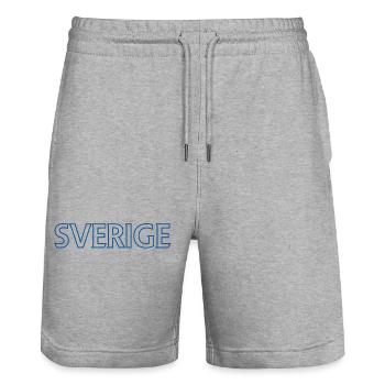 Wikinger Wald Motiv mit buntem Hit - Stanley/Stella Unisex Bio Joggingshorts Trainer  - Grau meliert - Vorne - Nik (191cm) & Marisol (170cm)
