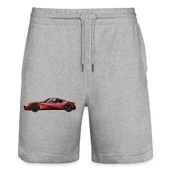 Futuristic sports car design - Stanley/Stella Trainer Unisex Organic Jogging Shorts - heather grey - Front - Nik (191cm) & Marisol (170cm)