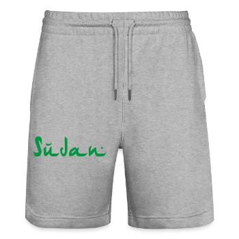 Sudan - Stanley/Stella Unisex Bio Joggingshorts Trainer  - Grau meliert - Vorne - Nik (191cm) & Marisol (170cm)