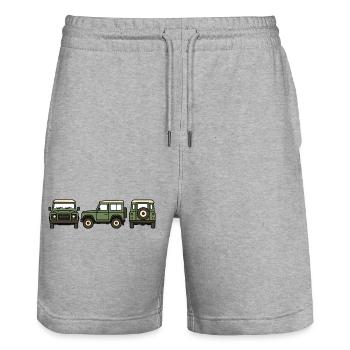 Offroad car - Stanley/Stella Trainer Unisex Organic Jogging Shorts - heather grey - Front - Nik (191cm) & Marisol (170cm)