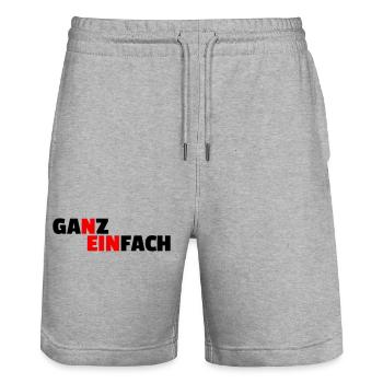 SIMPLY NO - Stanley/Stella Trainer Unisex Organic Jogging Shorts - heather grey - Front - Nik (191cm) & Marisol (170cm)