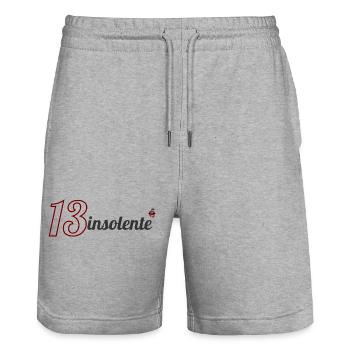 13insolente - Short de jogging bio TRAINER Stanley/Stella unisexe - gris chiné - Devant - Nik (191cm) & Marisol (170cm)
