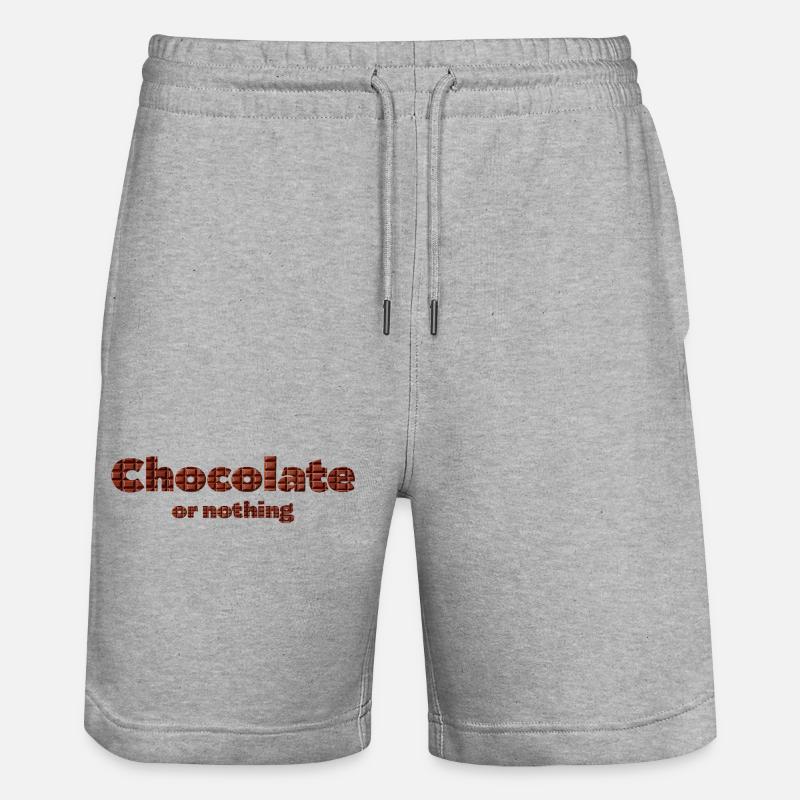 Motif chocolat avec effet 3D - Short de jogging bio TRAINER Stanley/Stella unisexe - gris chiné